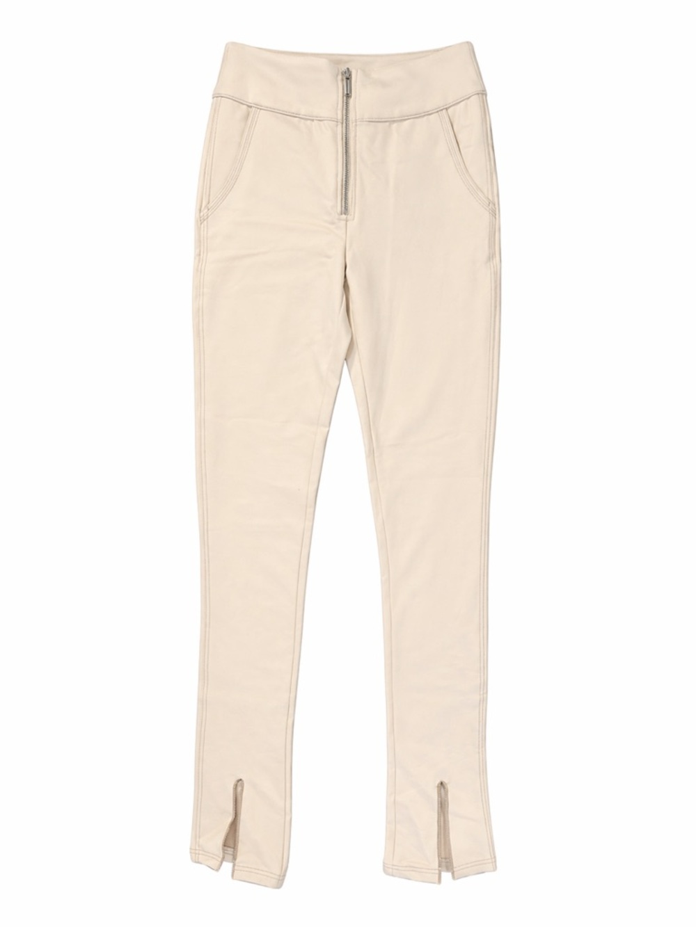 Manière De Voir Bone Tacked Split Hem Trousers Size UK 10 Ponte Stretch 26x32.5
